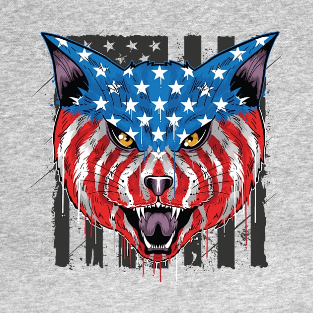 American Flag Patriotic Cat by letnothingstopyou